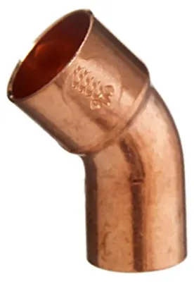 Produktbild von Kupfer Lötfitting Bogen 45 Grad mit einer Muffe für Kupferrohre Ø 18 mm