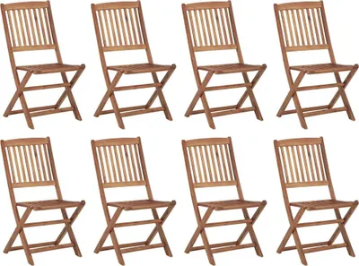 Produktbild von vidaXL Klappbare Gartenstühle mit Kissen 8 Stk. Massivholz Akazie