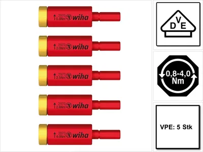 Produktbild von Wiha 2970 S5 Easy Torque Drehmoment Adapter electric Set 5-tlg