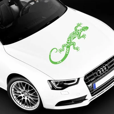 Produktbild von Aufkleber - Autoaufkleber "Abstrakt Gekko" 120cm x 49cm lindgrün - Tuning Carystyling Heckscheibe Auto