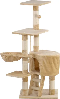 Produktbild von animal-design Kratzbaum CAT Kletterturm für Katzen Katzenbaum ca. 120 cm Höhe beige blau, Farbe:blau