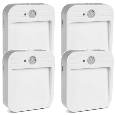 Image de 2x Maclean LED éclairage d'escalier avec détecteur de mouvement temp. 4000K 3,7V/500mAh 4 LEDs portée 3-4m MCE236