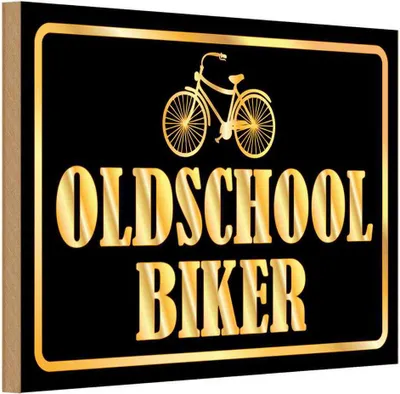 Produktbild von vianmo Holzschild 20x30 cm Oldscholl Biker Sport Hobby