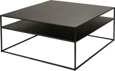 Obrázok produktu pre Casa Padrino luxusný konferenčný stolík čierny 80 x 80 x v. 40 cm - Moderný kovový stolík do obývačky - Luxusný nábytok do obývačky
