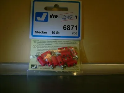 Produktbild von Viessmann 6871 - Querlochstecker rot, 10 Stück  - Neu
