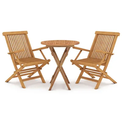 Produktbild von vidaXL 3-tlg. Garten-Essgruppe Massivholz Teak