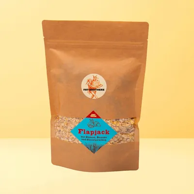 Produktbild von Leckere Müsliriegel mit Cashews Mandeln und Früchten Flapjack Backmischung