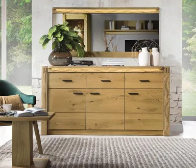 Image de Commode Sideboard Armoire à tiroirs Buffet en bois Armoire Étagère Lowboard