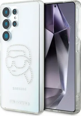 Produktbild von KARL LAGERFELD case passend für SAMSUNG S25 Ultra KLHCS25LHKHDCELT (IML Rhinestones K Head) transparent