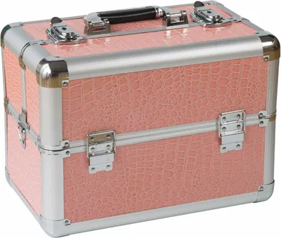 Productafbeelding van Cosmeticakoffer roze - Beautycase opbergkoffer - Professioneel gebruik - Robuust ABS aluminium - 36 x 22 x 27 cm - Roze