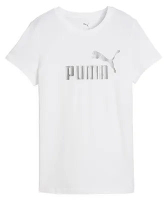 Produktbild von PUMA Damen ESS METALLIC No. 1 Logo T-Shirt L, White Metallic Silver