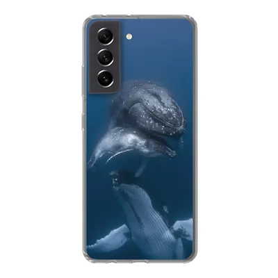 Produktbild von MuchoWow® Handyhülle Schutzhülle Hülle für Samsung Galaxy S21 FE Wale - Meer - Familie Silikon Softcase Handy Hülle - Mobiltelefonhülle