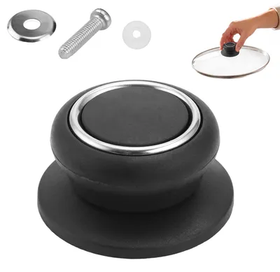 Topfdeckelgriff aus Bakelit, schwarz, 1 Stück
