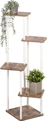 Produktbild von eluno Pflanzenständer, Blumenregal mit 5 Ablagen ausem MDF-Holz und Metall