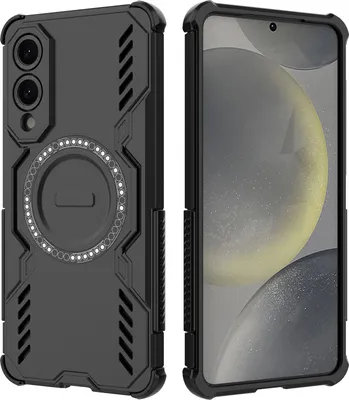 Produktbild von Magnetisch Hülle für Samsung Galaxy S25 Edge, Hybrid PC TPU Bumper Stoßfestes Loch Wärmeableitung Handyhülle Schwarz