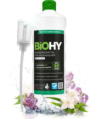 Produktbild von BiOHY Reinigungsmittel für Saugwischer mit Frühlingsduft, Reiniger für Nass- und Trockensauger, Bodenwischpflege, Reiniger – 1 x 1 Liter Flasche