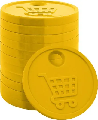 Obrázek produktu pro CombiCraft Mince nákupního košíku žlutá / velikost 50 eurocentů - za 100 kusů