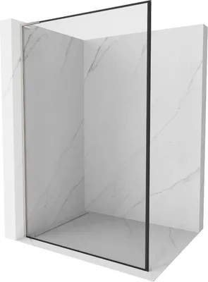 Produktbild von Mexen Kioto L Duschwand Walk-in 90 x 200 cm, schwarzes Muster, gebürstetes Nickel - 800-090-103-97-70