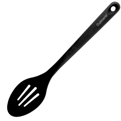 Image de Cuillère fendue - silicone - noir | Culinaris
