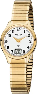 Image de Regent Montre dame or analogique-numérique FR-208 Bracelet en acier inoxydable D2URFR208