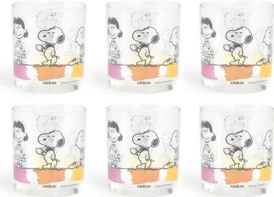 Zdjęcie produktu dla Excelsa zestaw 6 szklanek do wody Peanuts szklanka 25 cl kolorowa