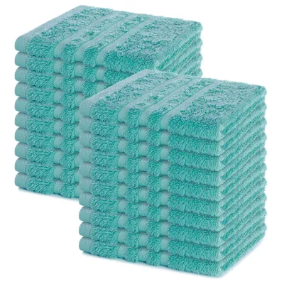 Zdjęcie produktu dla Zestaw 20 sztuk ręczników Lavea® Seiftuch, 30x30 cm, 100% bawełna, wysokiej jakości ręczniki do rąk i gości, seria frotte Elena - turkusowy