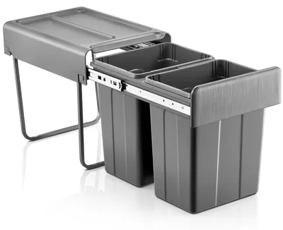 Ausziehbarer Mülleimer 40 L, 2 Fächer, für Unterschrank