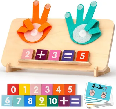 Immagine prodotto di Giochi Montessori per bambini di 3 anni - Giocattoli educativi per la matematica - Imparare a contare - Giochi didattici - Scuola materna - Regalo per Natale o per un compleanno