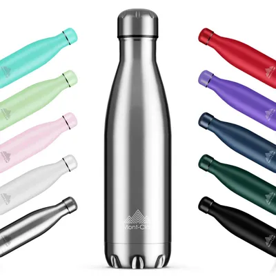 Isolierflasche 750 ml, Edelstahl, vakuumisoliert, auslaufsicher, silber