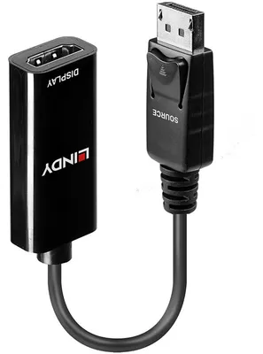Zdjęcie produktu dla Lindy 41718, 0,15 m, DisplayPort, HDMI, Męska, Żeńska, Prosty