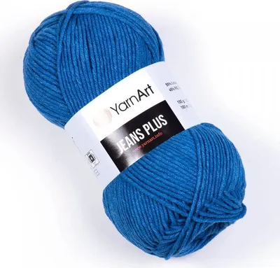 Produktbild von YarnArt Jeans Plus Garn, Dunkelblau, 55% Baumwolle 45%.Polyacryl, 160m/100g, Ideal für Amigurumi