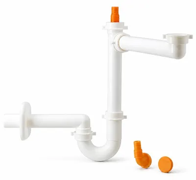Produktbild von Raumsparsiphon für Küchenspüle 1 Becken, 40 mm, Universal, inkl. Reduzierung 50/40