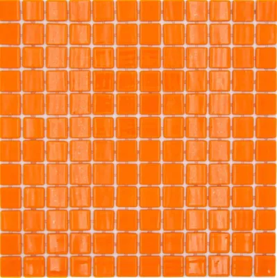 Produktbild von Schwimmbadmosaik Poolmosaik Glasmosaik orange glänzend Wand Boden Küche Bad Dusche MOS220-P25820