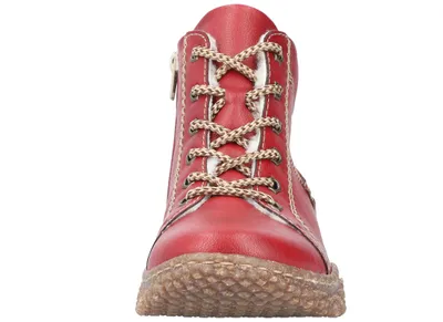 Produktbild von Rieker Damen Schnürboot warm gefüttert Stiefelette Ziernaht Schnürung Y8412, Größe:40 EU, Farbe:Rot