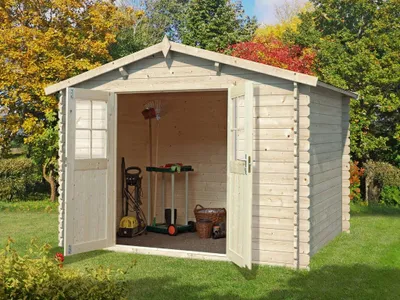 Produktbild von Gartenhaus Blockbohlenhaus CA2875 Houston 28 mm naturbelassen