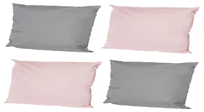 Produktbild von JACK 4x Outdoor Lounge Kissen 30x50cm viele Farben Dekokissen Wasserfest Garten  2x Grau - 2x Rosa