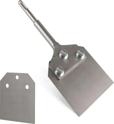 Productafbeelding van SDS-Plus plamuurmes, 250 x 100 mm, met 1 reserveonderdeel, voor het verwijderen van vloerbedekkingen en coatings in combinatie met breekmachines