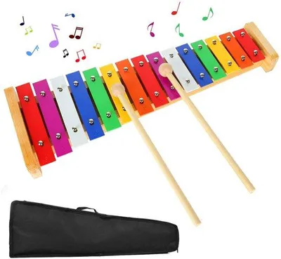 Produktbild von Xylofon für Kinder - 15 Show Bunt - Holz und Metall - Percussion Instrument - Pädagogisches Spielzeug