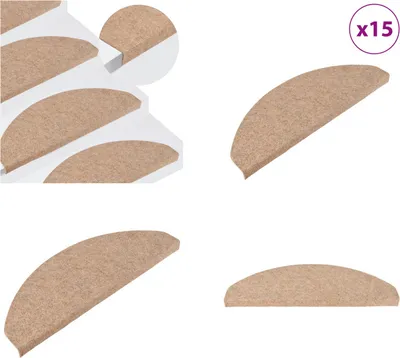 Produktbild von vidaXL Stufenmatten Selbstklebend 15 Stk. 65x22,5x3,5 cm Beige - Treppenmatte - Treppenmatten - Stufenmatte - Stufenmatten
