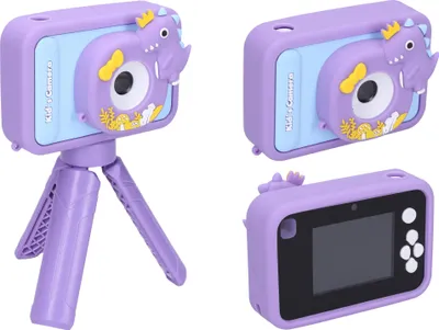 Image de Appareil photo numérique pour enfants avec étui en silicone, trépied dinosaure – photo 48 Mpx, vidéo Full HD