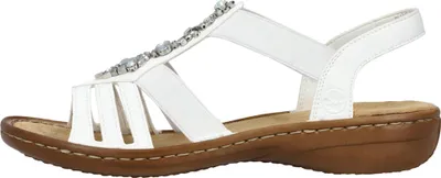 Produktbild von Rieker Damen Sandale Slingback Glitzersteine 60839, Größe:39 EU, Farbe:Weiß