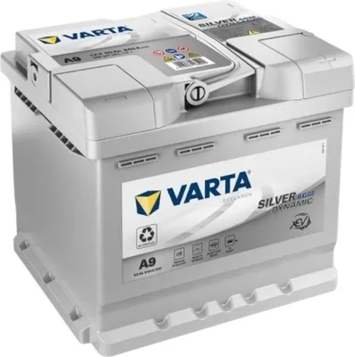 A VARTA Silver Dynamic AGM XEV car battery is shown against a white background.