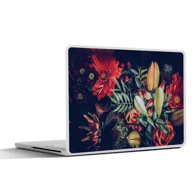 Produktbild von MuchoWow® Laptop Aufkleber Sticker Cover Blumenstrauß - Stilleben - Blumen - Pflanzen - Rot 30x21 cm - Sticker für Laptop - Selbstklebend