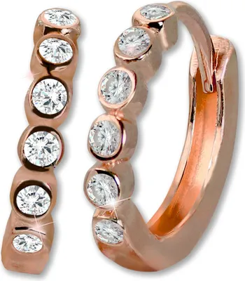 Image de GoldDream rose blanc Créoles Femme 333 or rose - 8 carats Boucles d'oreilles GDO5628E
