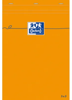 Obrázok produktu pre Poznámkový blok Oxford, DIN A5, károvaný, 80 listov, oranžový