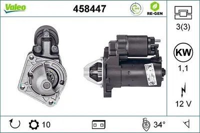 Produktbild von VALEO 458447 Starter Anlasser 1,1kW für FORD Fiesta Mk5 Schrägheck (JH1, JD1, JH3, JD3) 12V