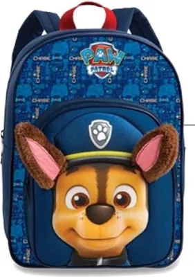 A Paw Patrol backpack featuring the character Chase.