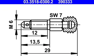 Produktbild von ATE Entlüftungsschraube 03.3518-0300.2 13,5mm
