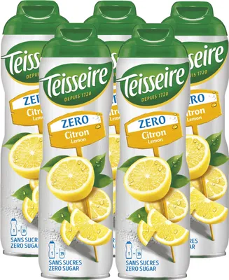 Produktbild von Teisseire Sirup Lemon/Zitrone zero Zucker 600ml - Cocktails (5er Pack)