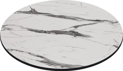 Produktbild von COMPACT | Gastro HPL Tischplatte | Ø 70 cm | Weiß-Marmor | Rund | Gastro HPL Tischplatte